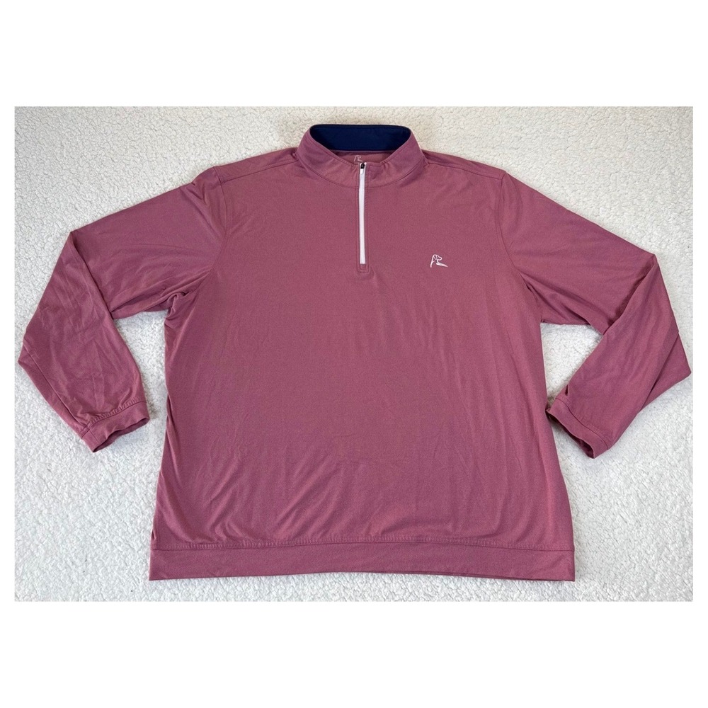 Rhoback Quarter Zip Pullover Mauve Pink Performance,‎ Mens 3XL